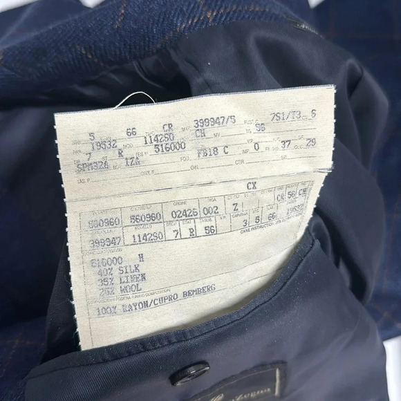 Ermenegildo Zegna Blazer Sports Coat Jacket Button Down Wool Silk Plaid Blue 46R - Picture 12 of 13